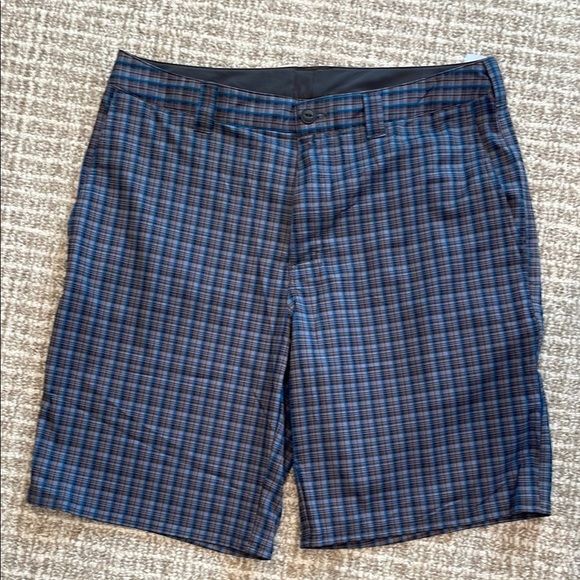 The North Face Blue Flat Front Plaid Shorts - Picture 1 of 5